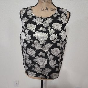 ADRIENNE Vittadini metallic silver dressy tank top size 10‎